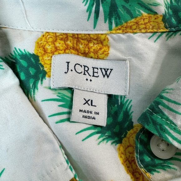 J. Crew Factory Pineapple Fruit Sleeveless Cotton Poplin Shirt Women XL BF815 - Picture 6 of 11